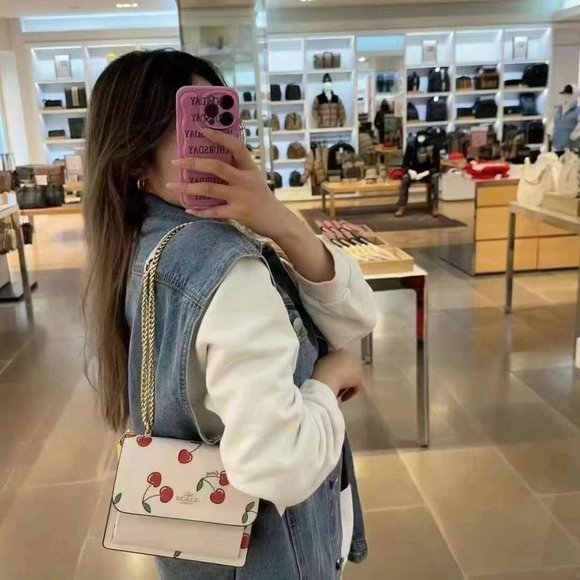 Coach Mini Klare Crossbody With Heart Cherry Print CE656 - Picture 2 of 7